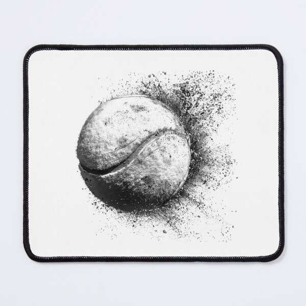 Item preview, Exploding Tennis Ball – Black and White Sports Motion Illustration designed and sold by inkoutninja.