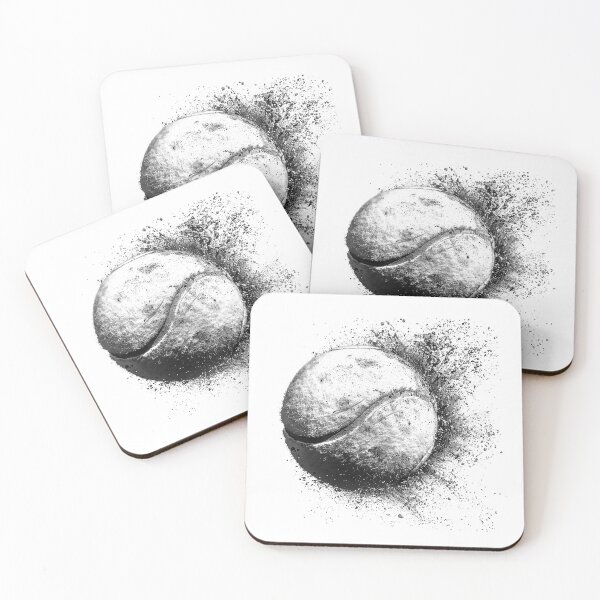 Item preview, Exploding Tennis Ball – Black and White Sports Motion Illustration designed and sold by inkoutninja.