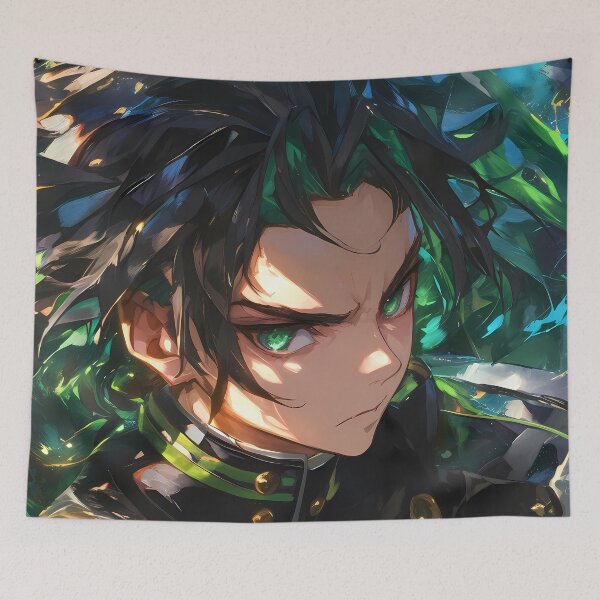 Item preview, Hyakuya Yuuichirou fierce resolve Seraph of the End anime battle designed and sold by TorbenKuhano.