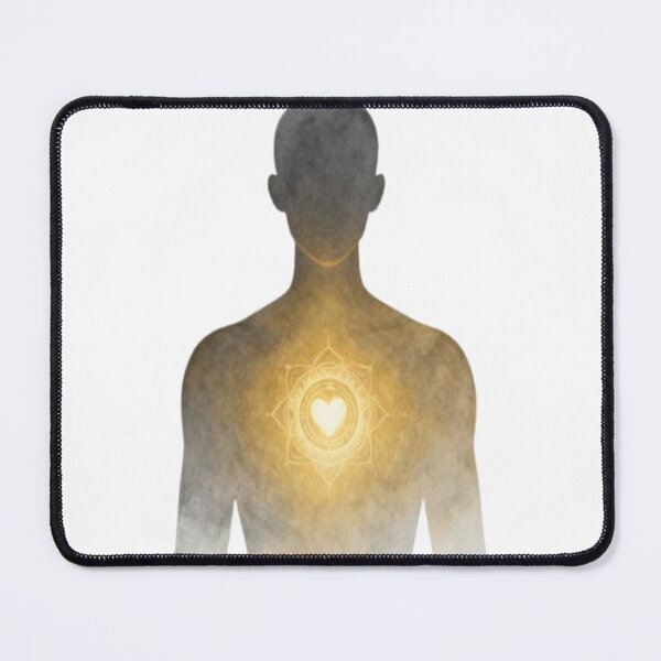Item preview, Heart Light – Silhouette with Radiant Mandala and Inner Glow designed and sold by Cristhian Almanza.