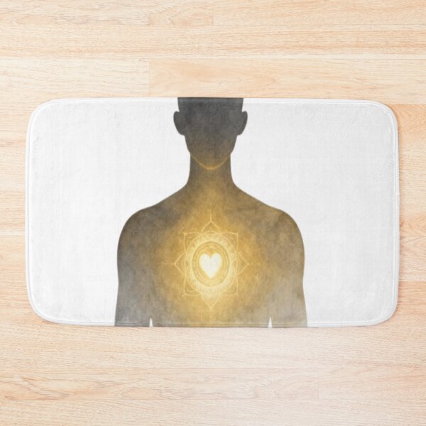 Item preview, Heart Light – Silhouette with Radiant Mandala and Inner Glow designed and sold by Cristhian Almanza.