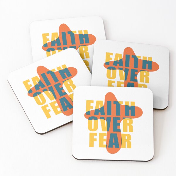 Item preview, Faith Over Fear Christian Quote | Modern Cross Typography Art designed and sold by Blessed Be Your Name.
