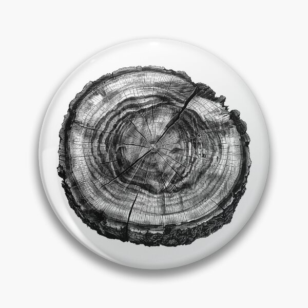 Item preview, Tree Rings Cross-Section – Black and White Nature Illustration designed and sold by inkoutninja.