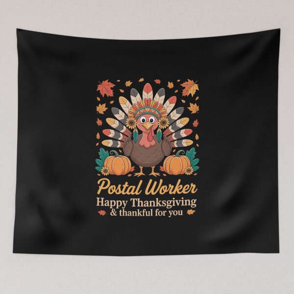 Item preview, Postal Worker Thanksgiving Turkey Fall Pumpkins Mailman designed and sold by FaithAbbott.