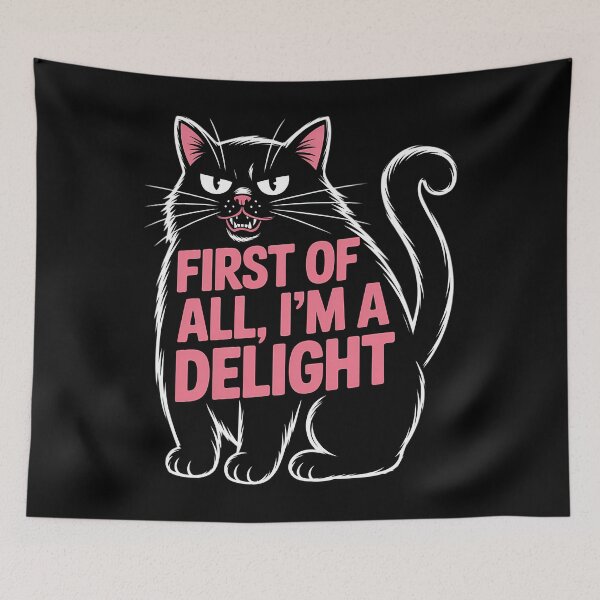Item preview, First of All I'm a Delight Roaring Black cat designed and sold by AsteriskDatBArt.