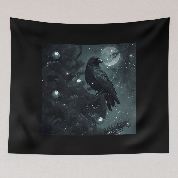 Item preview, Goth Raven Christmas Postcard designed and sold by xuckdbfzzwz27.