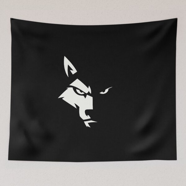 Item preview, Minimalist Noir Wolf Head – Off-White Monochrome Predator Design designed and sold by JonelCrafts.