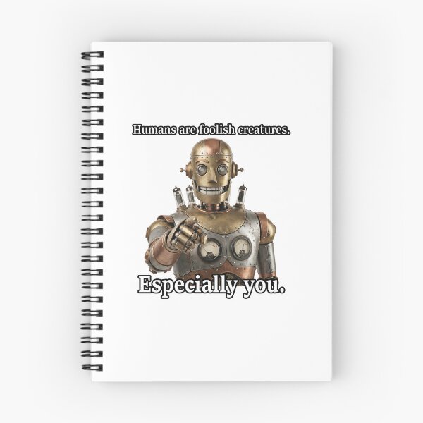 Item preview, Sarcastic Robot Pointing Finger - "Humans are Foolish" (Funny Meme) designed and sold by tempura-empire.
