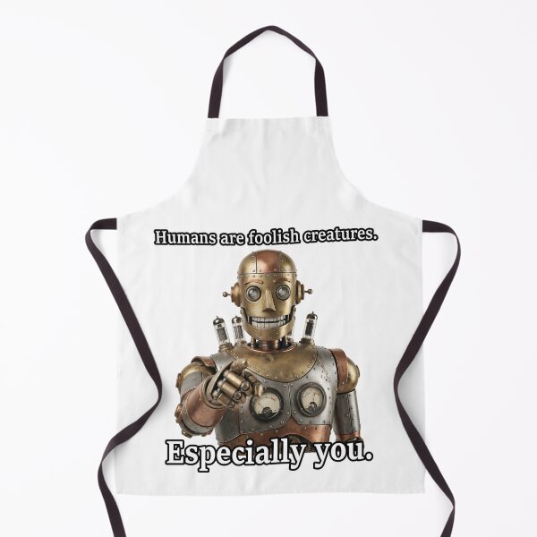 Item preview, Sarcastic Robot Pointing Finger - "Humans are Foolish" (Funny Meme) designed and sold by tempura-empire.