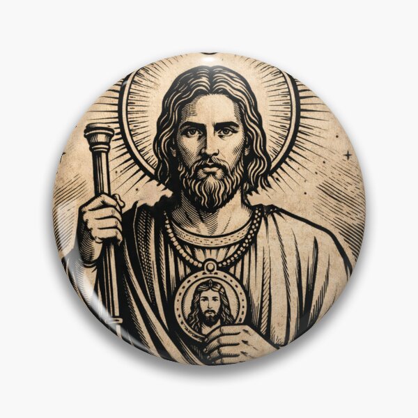 Item preview, Saint Jude Thaddeus Catholic Religious Art – Vintage Engraving Style Design designed and sold by StickersArcoiris.