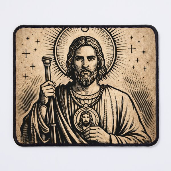 Item preview, Saint Jude Thaddeus Catholic Religious Art – Vintage Engraving Style Design designed and sold by StickersArcoiris.
