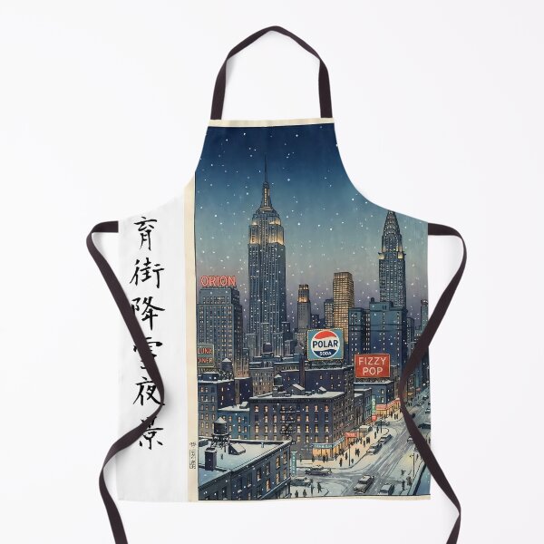 Item preview, Retro New York City Snowing Night - Ukiyo-e Woodblock Style (紐育) designed and sold by tempura-empire.