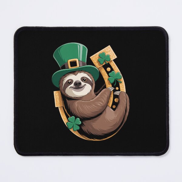 Item preview, Sloth Napping on Leprechaun Horseshoe St. Patrick's Day designed and sold by FaithAbbott.