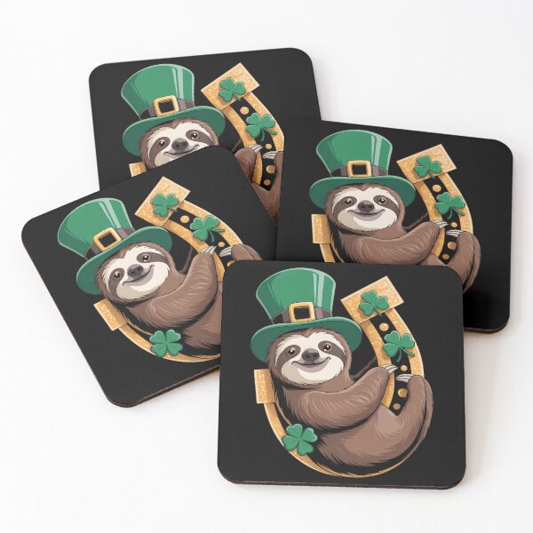 Item preview, Sloth Napping on Leprechaun Horseshoe St. Patrick's Day designed and sold by FaithAbbott.