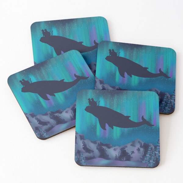 Item preview, Cosmic Voyage: Cats on a Whale Under the Aurora Borealis designed and sold by Cosmic Cats Studio.