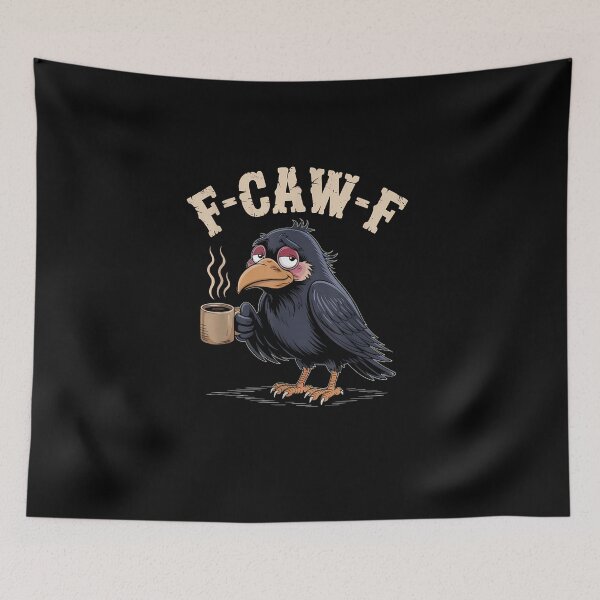 Item preview, Camiseta F Caw F, café, cuervo, gótico, cuervo, divertido, Halloween designed and sold by Juansustait.