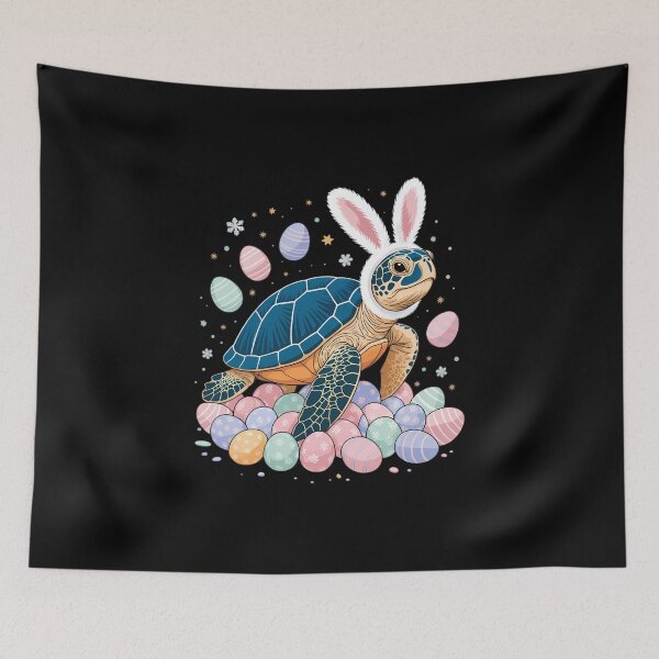 Item preview, Sea Turtle Happy Easter Egg Hunt Bunny Ear Sea Turtle Easter designed and sold by FaithAbbott.