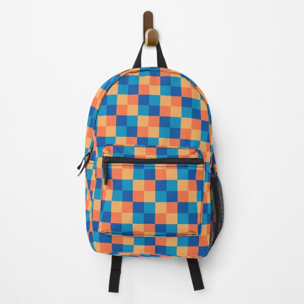 Item preview, Orange and Teal Checkers - Dopamine Checkers designed and sold by FoxfireAndCo.
