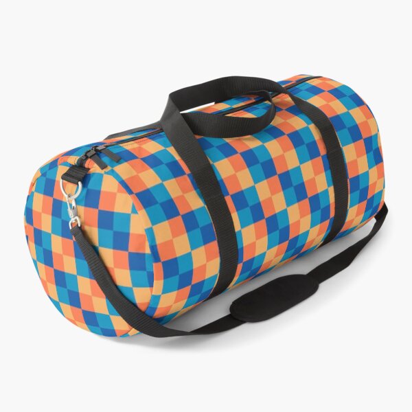 Item preview, Orange and Teal Checkers - Dopamine Checkers designed and sold by FoxfireAndCo.