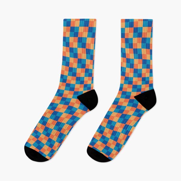 Item preview, Orange and Teal Checkers - Dopamine Checkers designed and sold by FoxfireAndCo.