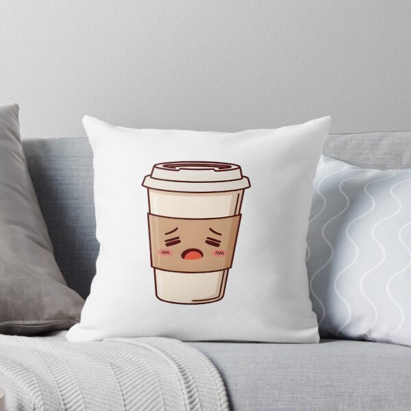 Aperçu de l'œuvre Tasse de café endormie – Illustration mignonne d'un amateur de café fatigué créée et vendue par StickerNexa.