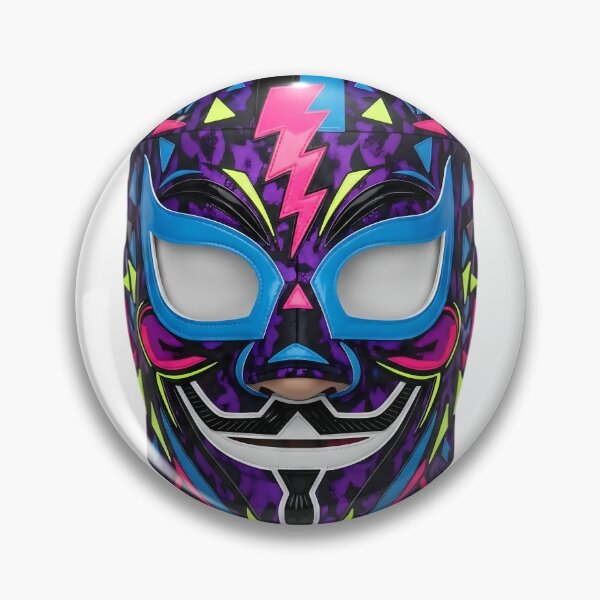 Item preview, ​Purple Lightning Bolt Lucha Libre Guy Fawkes Hybrid Mask designed and sold by Brendan Arthur Ring.
