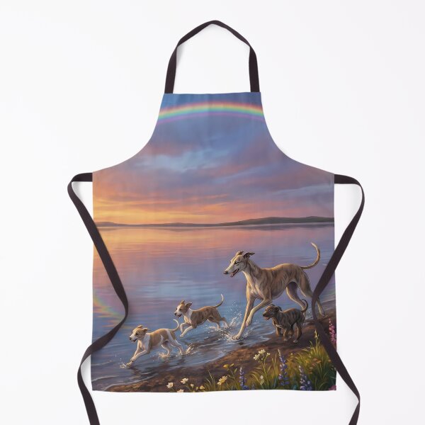 Item preview, Graceful Greyhound Family at Rainbow Sunset Lake designed and sold by PetMemorialArt.