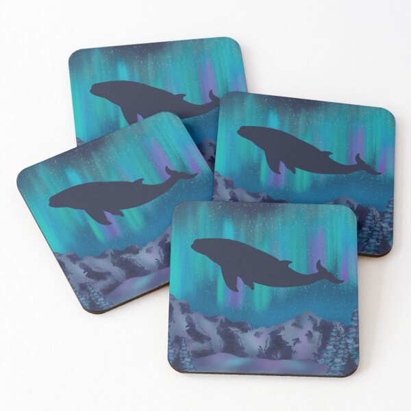 Item preview, Cosmic Voyage: Lone Whale Under the Aurora Borealis designed and sold by Cosmic Cats Studio.