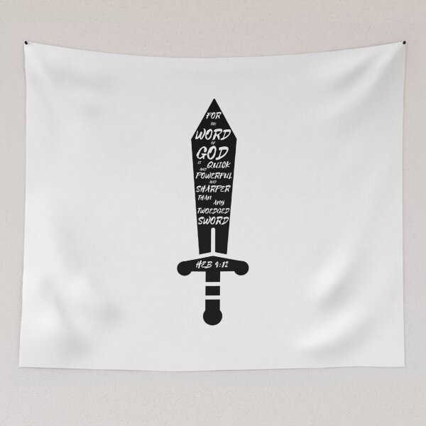 Item preview, Hebrews 4:12 Bible Verse Typography Sword of God designed and sold by Clothed in Scripture.