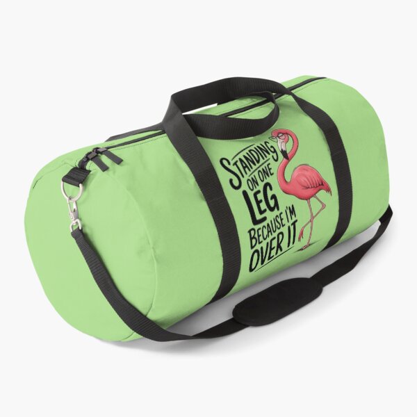 Item preview, Standing on One Leg Because I’m Over It – Sarcastic Flamingo Funny Quote designed and sold by Vicky021.