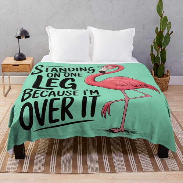 Item preview, Standing on One Leg Because I’m Over It – Sarcastic Flamingo Funny Quote designed and sold by Vicky021.