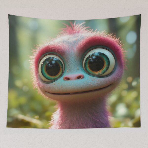 Item preview, The Wide-Eyed Wanderer - Pink & Teal 3D Forest Sprite designed and sold by David R Sawin The Architects Of Eden.