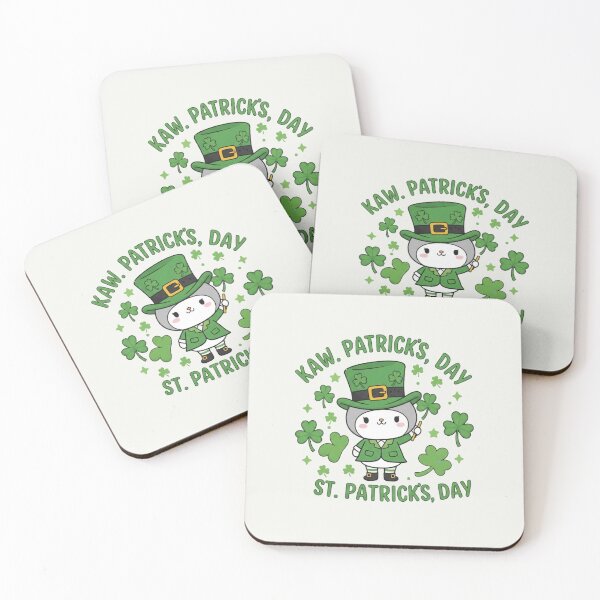 Item preview, Adorable Kawaii Leprechaun Cat Lucky Shamrocks St. Patrick's Day designed and sold by arup7980.