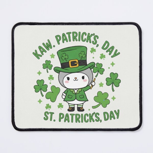 Item preview, Adorable Kawaii Leprechaun Cat Lucky Shamrocks St. Patrick's Day designed and sold by arup7980.