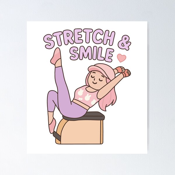 Item preview, Stretch & Smile Pilates – Cute Pink Pilates Girl Workout Design designed and sold by PTMinimalShop.