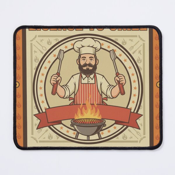Item preview, The Grill Sergeant - Backyard BBQ Commander Art designed and sold by NonditStudio.
