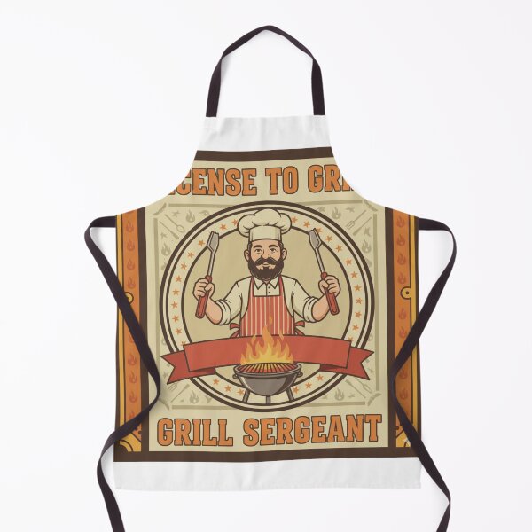 Item preview, The Grill Sergeant - Backyard BBQ Commander Art designed and sold by NonditStudio.