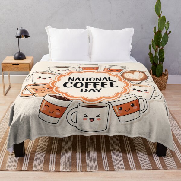 Item preview, National Coffee Day Cute Kawaii Coffee Cups Celebration Design designed and sold by GiftsCreek.
