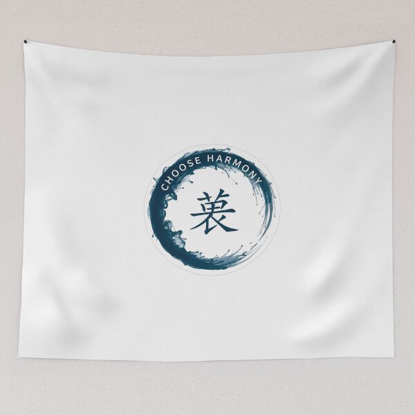 Item preview, Choose Harmony Sticker Sumi-e Ukiyo-e Watersplash ink Art designed and sold by blacksealstudio.