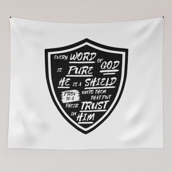 Item preview, Proverbs 30:5 Word of God Shield Typography designed and sold by Clothed in Scripture.