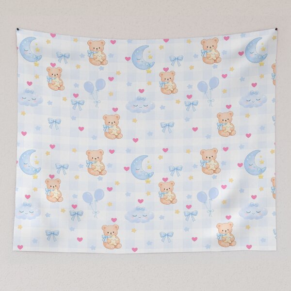 Item preview, Cute Teddy Bear Nursery Pastel Pattern designed and sold by ClamberryStudio.