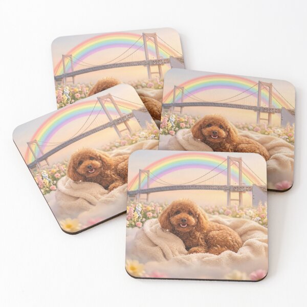 Item preview, Adorable Toy Poodle: Rainbow Bridge & Flower Garden designed and sold by PetMemorialArt.