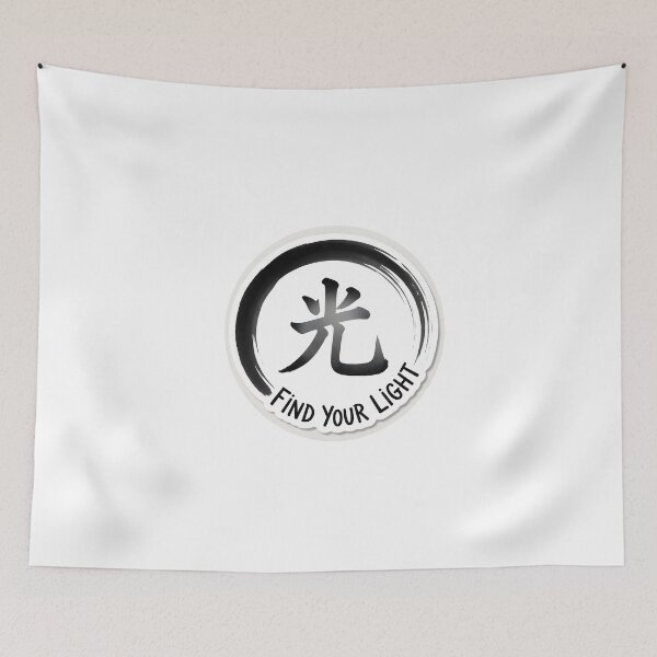 Item preview, Find Your Light Sticker Sumi-e Ukiyo-e Watersplash ink Art designed and sold by blacksealstudio.