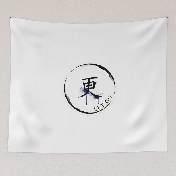 Item preview, Let Go Sticker Sumi-e Ukiyo-e Watersplash ink Art designed and sold by blacksealstudio.