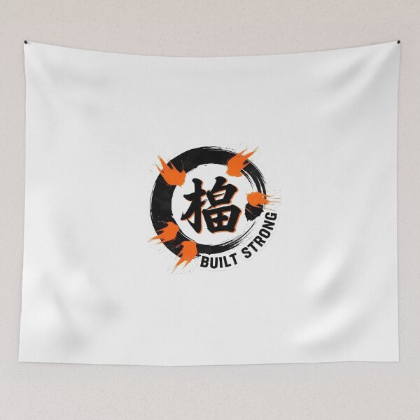 Item preview, Built Strong Sticker Sumi-e Ukiyo-e Watersplash ink Art designed and sold by blacksealstudio.