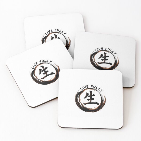 Item preview, Live Fully Sticker Sumi-e Ukiyo-e Watersplash ink Art designed and sold by blacksealstudio.