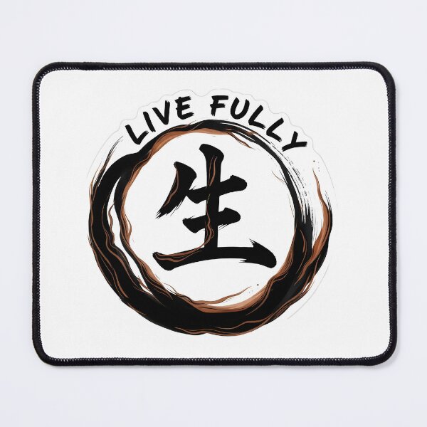 Item preview, Live Fully Sticker Sumi-e Ukiyo-e Watersplash ink Art designed and sold by blacksealstudio.