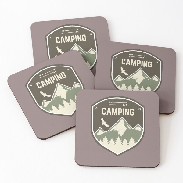 Item preview, Camping Mountain Badge – Outdoor Adventure Hiking Nature Emblem designed and sold by MUKUND FASHION DESIGN.
