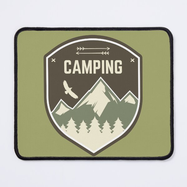 Item preview, Camping Mountain Badge – Outdoor Adventure Hiking Nature Emblem designed and sold by MUKUND FASHION DESIGN.
