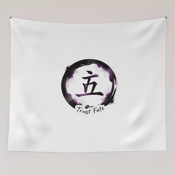 Item preview, Trust Fate Sticker Sumi-e Ukiyo-e Watersplash ink Art designed and sold by blacksealstudio.